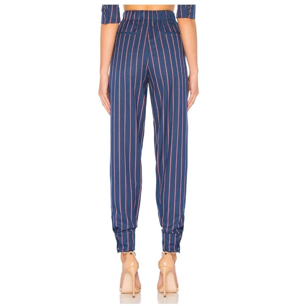 NWOT REVOLVE LPA Cuff Snap Pant Navy Coral Stripe S - Picture 3 of 13